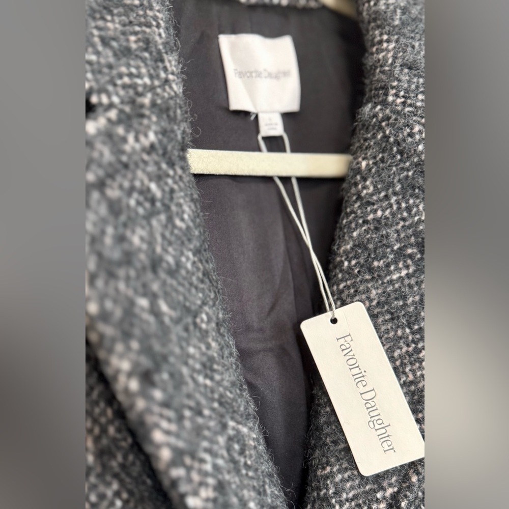 NWT* Favorite Daughter the City Tweed Coat Black/Multi, Size Large - Picture 3 of 7